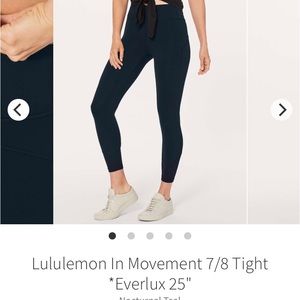 Lululemon In Movement 7/8 Tight *Everlux 25"